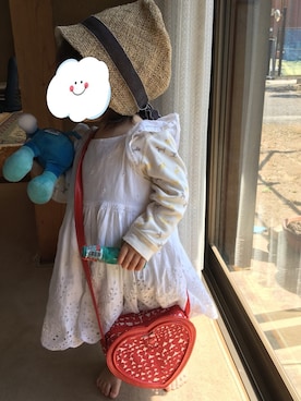 「GAP（ギャップ）のアイテム（チュニック）」を使った、パピカナさん（キッズ・80cm）の春コーディネート