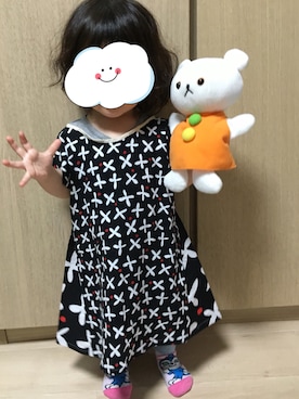 「SOU･SOU（ソウ・ソウ）のアイテム」を使った、パピカナさん（キッズ・80cm）の春コーディネート