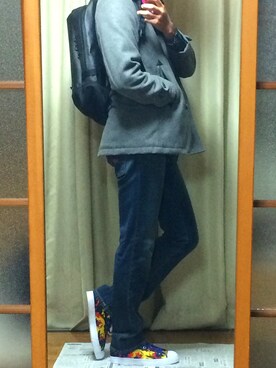 「Lucien Pellat-Finet（ルシアンペラフィネ）のアイテム（シューズ）」を使った、でんぶさん（メンズ・182cm）の冬コーディネート