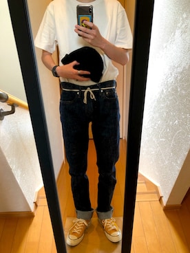 「H&M（エイチ・アンド・エム）のアイテム（帽子）」を使った、shuntaaaさん（メンズ・165cm）の春コーディネート