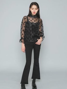 「ドット柄」｜envylook rakutenさん（レディース・165cm）の冬コーディネート