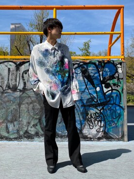 「SHAREEF（シャリーフ）のアイテム（シューズ）」を使った、あきひろさん（メンズ・167cm）の春コーディネート