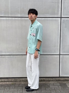「liberum（リベルム）のアイテム（トップス）」を使った、あきひろさん（メンズ・167cm）の夏コーディネート