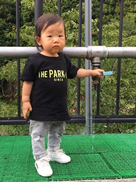 「THE PARK・ING GINZA（ザパーキングギンザ）のアイテム」を使った、KIYOKOHさん（キッズ・70cm）の秋コーディネート