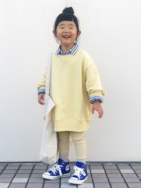 「H&M（エイチ・アンド・エム）のアイテム（シャツ/ブラウス）」を使った、KIYOKOHさん（キッズ・100cm）の冬コーディネート