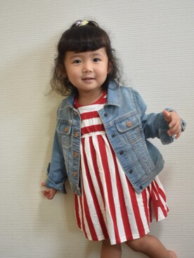 「Moujonjon（ムージョンジョン）のアイテム（ワンピース）」を使った、i_0324さん（キッズ・90cm）の秋コーディネート