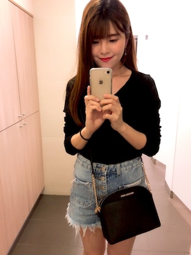 「Mercci22のアイテム（ニット/セーター、ブラック系）」を使った、Katherineさん（レディース・165cm）の冬コーディネート