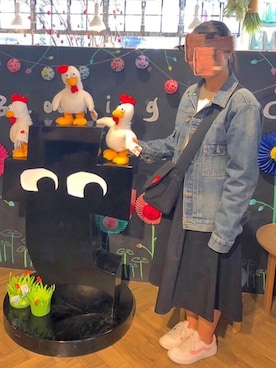 「BACK NUMBER（バックナンバー）のアイテム（デニムジャケット）」を使った、RINAさん（レディース・153cm）の春コーディネート