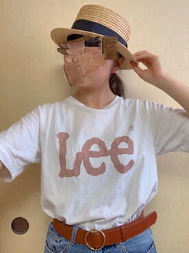 「BEAMS HEART（ビームスハート）のアイテム（帽子、ベージュ系）」を使った、RINAさん（レディース・153cm）の春コーディネート