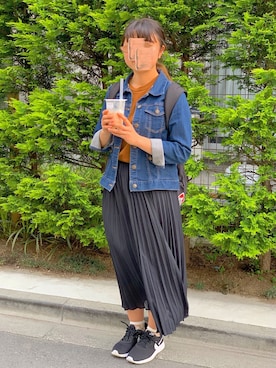 「Honeys」｜「アイテム（デニムジャケット）」を使った、RINAさん（レディース・153cm）の春コーディネート