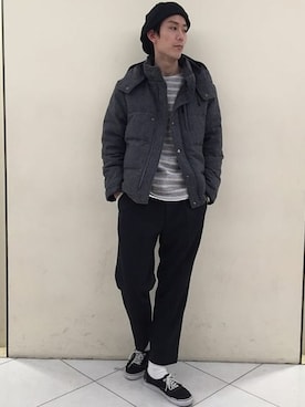 「JOURNAL STANDARD（ジャーナルスタンダード）のアイテム（ダウンジャケット/コート）」を使った、Rikuさん（メンズ・181cm）の冬コーディネート