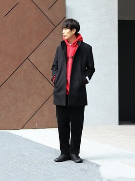 「JOURNAL STANDARD relume（ジャーナルスタンダード　レリューム）のアイテム（チェスターコート）」を使った、Rikuさん（メンズ・181cm）の秋コーディネート