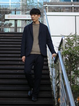 「JOURNAL STANDARD relume（ジャーナルスタンダード　レリューム）のアイテム（テーラードジャケット）」を使った、Rikuさん（メンズ・181cm）の秋コーディネート