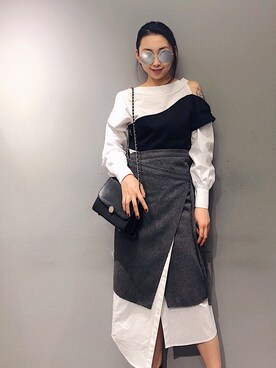 「AS（アス）のアイテム（トップス）」を使った、YangwYingさん（レディース・167cm）の秋コーディネート