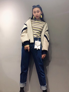 「AS（アス）のアイテム（パンツ）」を使った、YangwYingさん（レディース・167cm）の秋コーディネート