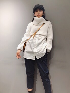 「AS（アス）のアイテム（トップス）」を使った、YangwYingさん（レディース・167cm）の秋コーディネート