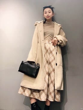 「AS（アス）のアイテム（ジャケット/アウター）」を使った、YangwYingさん（レディース・167cm）の冬コーディネート