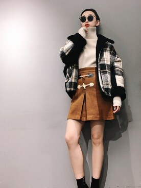 「AS（アス）のアイテム（ジャケット/アウター）」を使った、YangwYingさん（レディース・167cm）の冬コーディネート