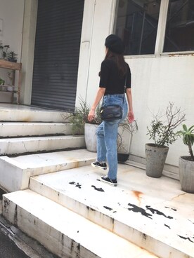 「チャックテイラー」｜「アイテム（ハンチング/ベレー帽）」を使った、rinさん（レディース・154cm）の秋コーディネート