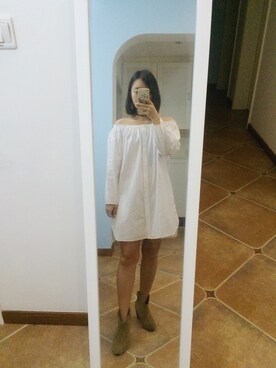 「アイテム（シャツワンピース）」を使った、アカネさん（レディース・153cm・20代）の春コーディネート