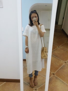 「アイテム（シャツワンピース）」を使った、アカネさん（レディース・153cm・20代）の夏コーディネート