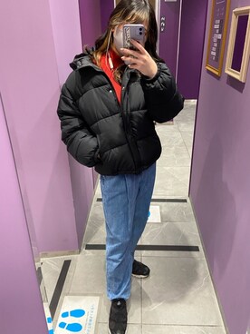 ダウンジャケット コートを使った 赤 のレディース人気ファッションコーディネート Wear