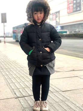 「ZARA（ザラ）のアイテム（ブルゾン）」を使った、Kikihanさん（キッズ・110cm）の冬コーディネート