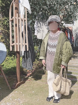「アイテム（ノーカラージャケット）」を使った、marinaさん（レディース・148cm）の秋コーディネート