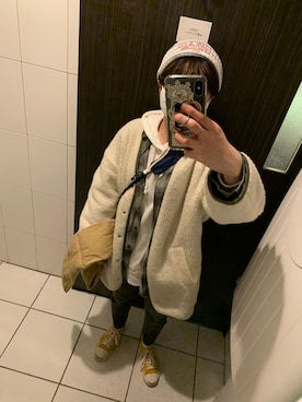 「chambre de charme（シャンブルドゥシャーム）のアイテム（ジャケット/アウター）」を使った、kcさん（レディース・157cm）の冬コーディネート