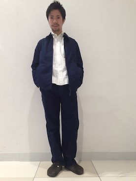 「ボタンダウンシャツ」｜「アイテム（ブルゾン）」を使った、DENIME THE STORE ららぽーと新三郷店さん（メンズ・171cm）の春コーディネート
