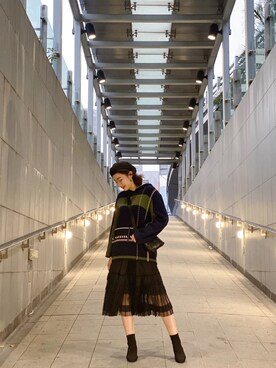 「initial（イニシャル）のアイテム（ハンチング/ベレー帽）」を使った、initialmikikiさん（レディース・163cm）の冬コーディネート
