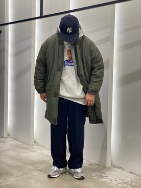 「NEWBALANCE」｜「アイテム（ダウンジャケット/コート）」を使った、AKIHIROさん（メンズ・178cm）の冬コーディネート