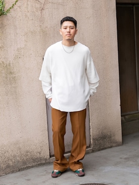 「DAIRIKU（ダイリク）のアイテム（パンツ）」を使った、AKIHIROさん（メンズ・178cm）の春コーディネート
