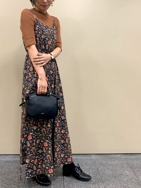 「YECCA VECCA（イェッカヴェッカ）のアイテム（ワンピース）」を使った、bekkiさん（レディース・160cm）の秋コーディネート