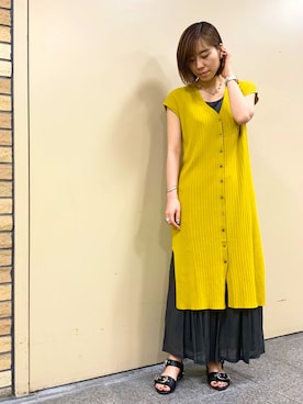 「YECCA VECCA（イェッカヴェッカ）のアイテム（ワンピース）」を使った、bekkiさん（レディース・160cm）の夏コーディネート