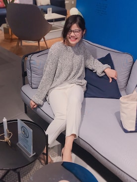 「Mo&Co.（モーアンドコー）のアイテム（スラックス）」を使った、XDさん（レディース・159cm）の秋コーディネート