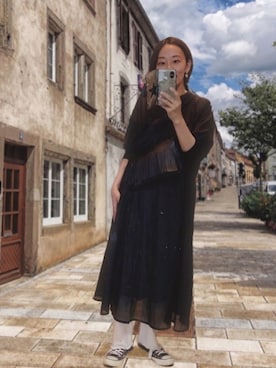 「SHIPS（シップス）のアイテム（ピアス（両耳用））」を使った、yayowillさん（レディース・159cm）の秋コーディネート