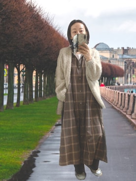 「アイテム（シャツワンピース）」を使った、yayowillさん（レディース・159cm）の秋コーディネート
