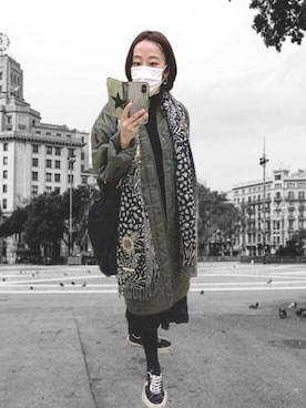 「ROTHCO（ロスコ）のアイテム（その他アウター）」を使った、yayowillさん（レディース・159cm）の秋コーディネート
