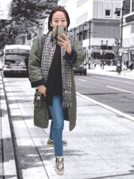 「ROTHCO（ロスコ）のアイテム（その他アウター）」を使った、yayowillさん（レディース・159cm）の冬コーディネート