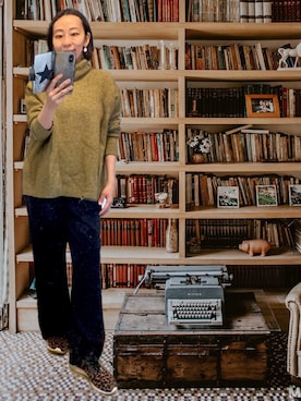 「SHIPS（シップス）のアイテム（ピアス（両耳用））」を使った、yayowillさん（レディース・159cm）の冬コーディネート