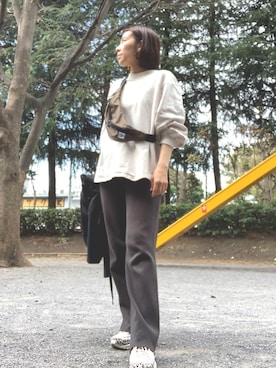 「Deuxieme Classe（ドゥーズィエムクラス）のアイテム（ボディバッグ/ウエストポーチ）」を使った、yayowillさん（レディース・159cm）の春コーディネート