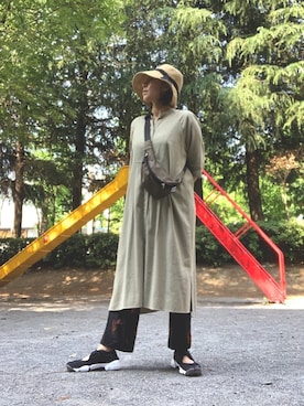 「アイテム（シャツワンピース）」を使った、yayowillさん（レディース・159cm）の夏コーディネート