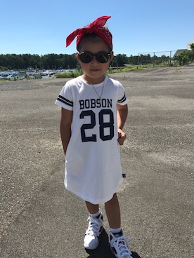 「BOBSON（ボブソン）のアイテム（ワンピース/ドレス）」を使った、rrrさん（キッズ・110cm）の夏コーディネート