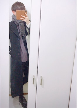 「MHL.」｜「アイテム（トレンチコート）」を使った、あくさん（メンズ・173cm）の冬コーディネート