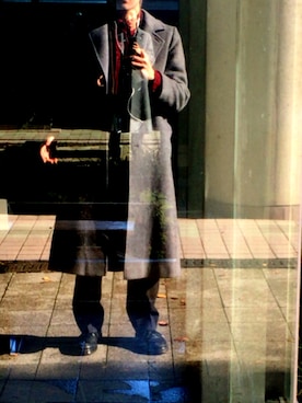 「PENDLETON（ペンドルトン）のアイテム（チェスターコート）」を使った、arkheさん（メンズ・176cm）の冬コーディネート