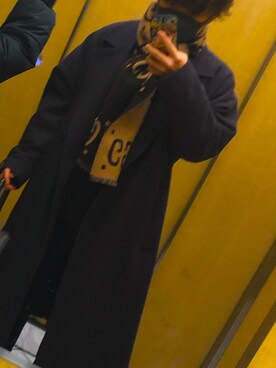 「SHAREEF（シャリーフ）のアイテム（チェスターコート）」を使った、takaさん（メンズ・162cm）の冬コーディネート