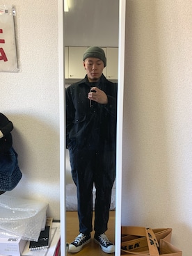 「DISCOAT（ディスコート）のアイテム（ブルゾン）」を使った、027phyさん（メンズ・169cm）の冬コーディネート