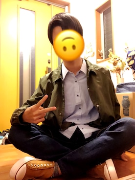 「WEGO（ウィゴー）のWEGO/ナイロンコーチジャケット（ナイロンジャケット、グリーン系）」を使った、Takuさん（メンズ）の秋コーディネート