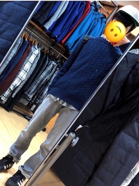 「American Eagle（アメリカンイーグル）のアイテム（キャップ、グレー系）」を使った、Takuさん（メンズ）の秋コーディネート